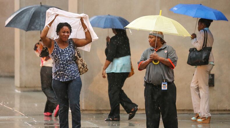 Rain and thunderstorms began moving into metro Atlanta during the latter stages of Friday’s morning commute.