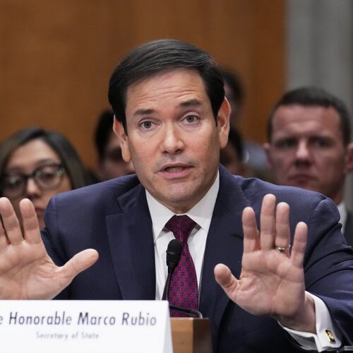 Secretary of State Marco Rubio appears before the Senate Foreign Relations Committee to explain President Donald Trump's policy toward Venezuela following the U.S. military raid that ousted then-President Nicolas Maduro, at the Capitol in Washington, Wednesday, Jan. 28, 2026. (AP Photo/J. Scott Applewhite)