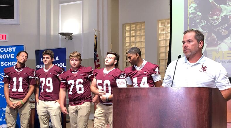 Union Grove coach Chad Frazier with some of his team leaders.