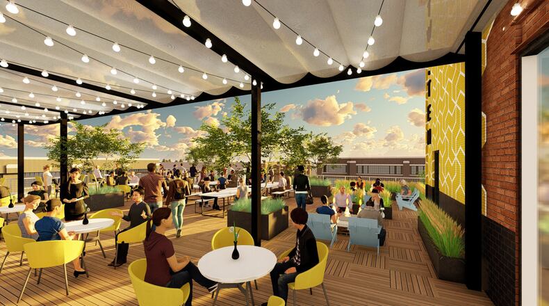 Pinewood Forest leaders say construction of the rooftop restaurant and bar for the Two-Ten building will be completed this spring.