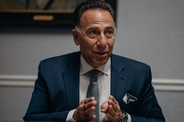 Mark George, president and CEO of Norfolk Southern, sits for an interview at the Union League Club of Chicago on March 10, 2026, in Chicago, Illinois. (Jamie Kelter Davis for the AJC)