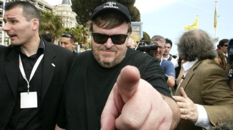 Director and filmmaker Michael Moore is pictured here in Cannes, France. Moore has launched a website for whistleblowers called Trumpileaks.