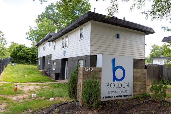 A view of Bolden Townhomes in Atlanta on Friday, June 6, 2025. Tenants of the community, along with the Housing Justice League, held a press conference to talk about dangerous conditions and forced evictions. (Arvin Temkar / AJC)
