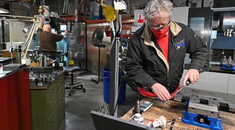 Dale Caldwell runs a machine at Winton Machine Company in Suwanee on Tuesday, February 16, 2021. Metro Atlanta's Winton Machine engineers high quality, American-made tube fabricating solutions and has manufactured over 100 different tube fabricating machines. (Hyosub Shin / Hyosub.Shin@ajc.com)