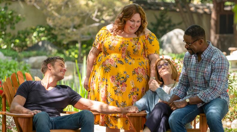 (l-r) Justin Hartley as Kevin, Chrissy Metz as Kate, Mandy Moore as Rebecca, Sterling K. Brown as Randall during the series finale of NBC's 'This is Us." -- (Photo by: Ron Batzdorff/NBC)