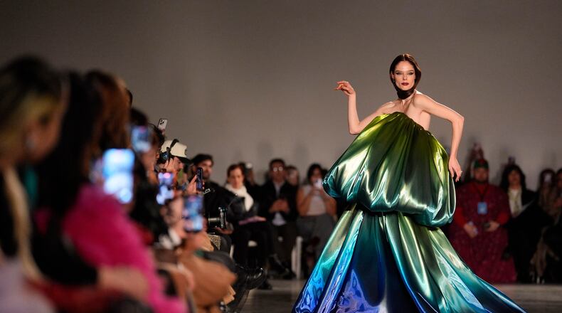 Model Coco Rocha walks the runway during the Christian Siriano Fall/Winter 2026 fashion show as part of New York Fashion Week, Thursday, Feb. 12, 2026, in New York. (Photo by Charles Sykes/Invision/AP)