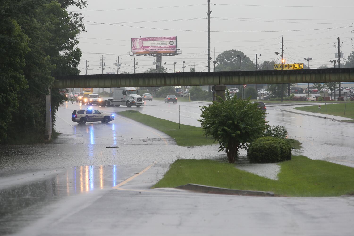 Roads flooded