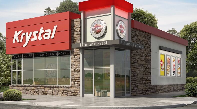 Fast food burger joint Krystal plans to reveal its new modern look and tweaked menu (now with ice cream!) March 30 at the refurbished 271 Cobb Parkway S. store in Marietta.