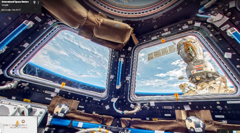 A screenshot of the International Space Station’s Soyuz Spacecraft using Google Street View.