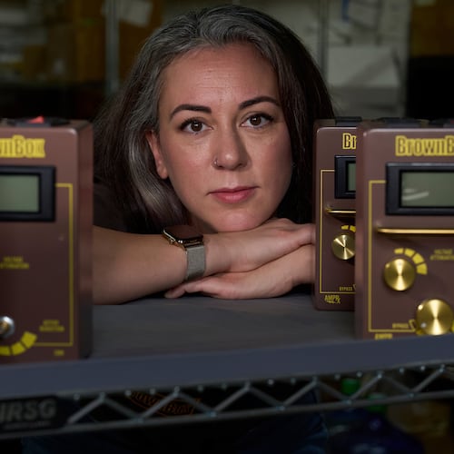 Cassandra Sotos, co-owner and CEO of AmpRx, poses for a portrait at the company's warehouse Saturday, Sept. 12, 2026, in Mt. Juliet, Tenn. (AP Photo/George Walker IV)