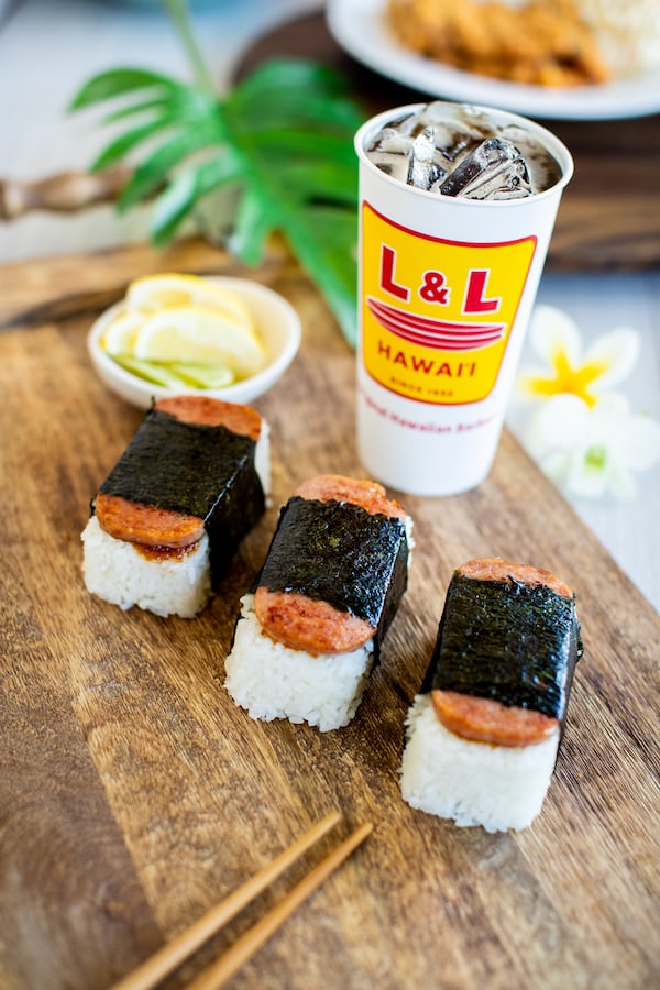 L&L Hawaiian Barbecue, which has locations in Smyrna and Peachtree City, will give out free Spam musubi on Aug. 8 from noon-2 p.m. for National Spam Musubi Day. (Courtesy of L&L Hawaiian Barbecue)