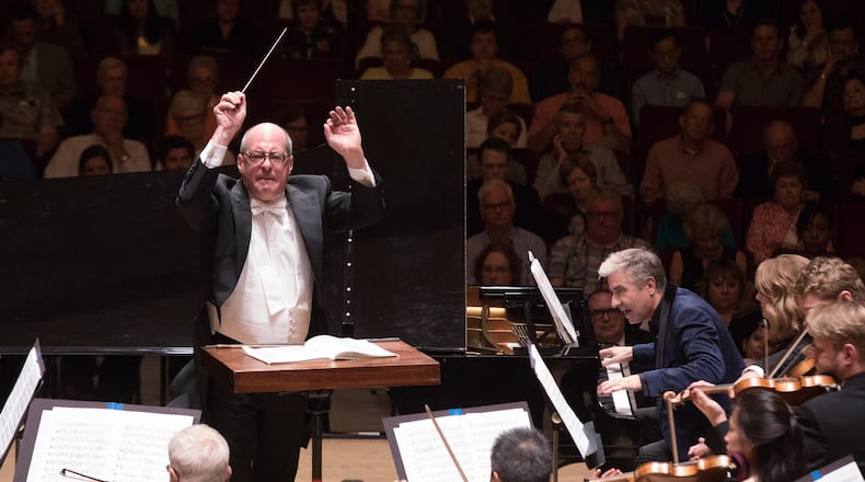 ASO music director Robert Spano leads the orchestra and pianist Jean-Yves Thibaudet in Symphony No. 2 by Leonard Bernstein. CONTRIBUTED BY JEFF ROFFMAN