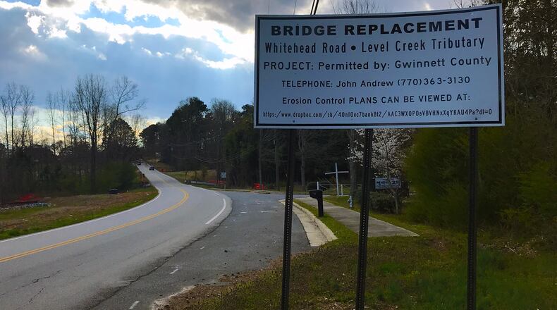 GDOT has begun construction on the Whitehead Road bridge replacement project in Sugar Hill. (C0urtesy City of Sugar Hill)