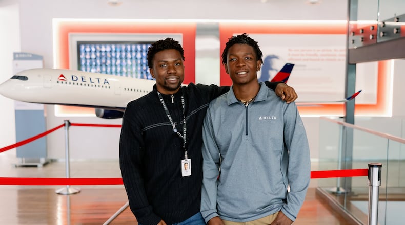 Brothers Joel (left) and Enoch Kigwila attended City of Refuge’s Tech Transformation Academy and realized it was a chance for them to kickstart careers in in-demand tech industries. Enoch enrolled in the Coding course and Joel joined the inaugural Cybersecurity class. Both now work for Atlanta-based Delta Air Lines. Courtesy of City of Refuge