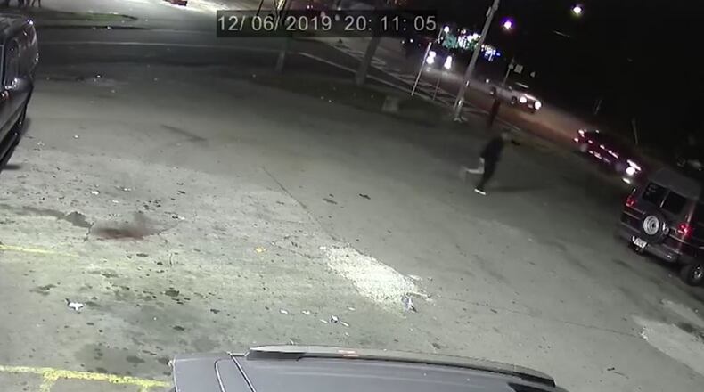 The video appears to show a man running across a parking lot just before Derek Ward was shot in the head Friday night. Ward, 32, died after being rushed to Grady Memorial Hospital.