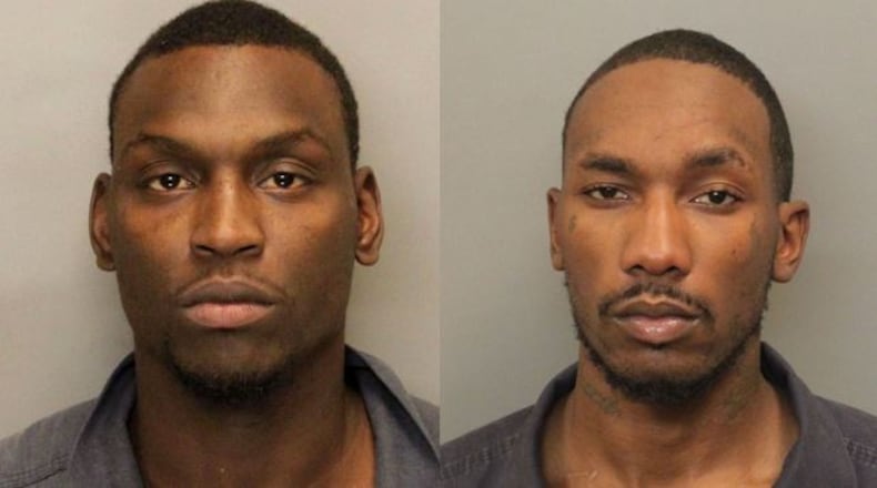 Walter Milbourne and Simeon Gashon Moore were sentenced Monday to life without parole plus five years in confinement for the November 2014 shooting death of Jamie Adedra Moore. (Credit: Cobb County Sheriff’s Office)