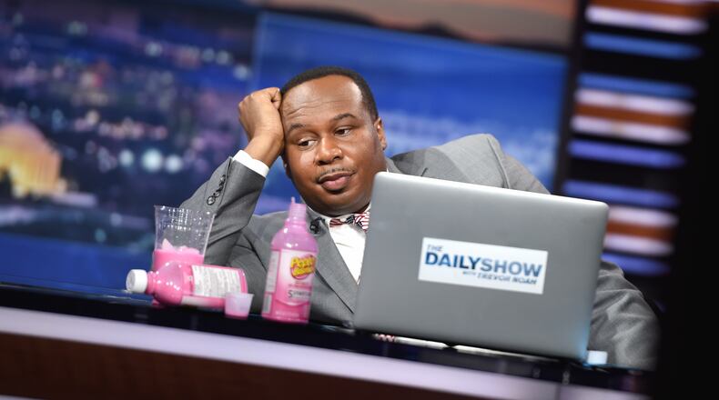 NEW YORK, NY - NOVEMBER 08: Correspondent Roy Wood Jr. on "The Daily Show with Trevor Noah" LIVE one-hour Democalypse 2016 Election Night special on November 8, 2016 in New York City. (Photo by Jason Kempin/Getty Images for Comedy Central)