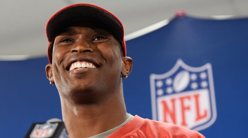 Wide receiver Julio Jones is entering his eighth season with the Falcons.