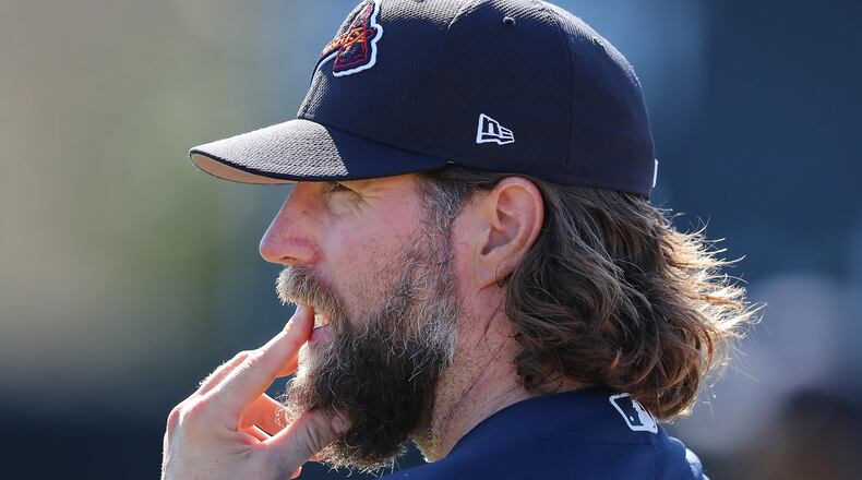 R.A. Dickey has a 7.71 ERA in three Grapefruit League starts after being charged with eight hits and five earned runs in 4 1/3 innings Wednesday against the Tigers. (Curtis Compton/AJC file photo)