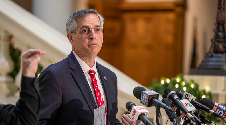 Georgia Secretary of State Brad Raffensperger announced Friday that the GBI will help investigate more than 250 allegations of election improprieties. (Alyssa Pointer/Atlanta Journal-Constitution/TNS)
