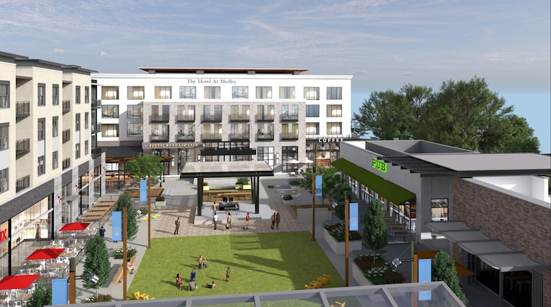 A rendering depicts the boutique Hotel at Medley, a 43-acre mixed-use development coming to Johns Creek. (Toro Development Co.)