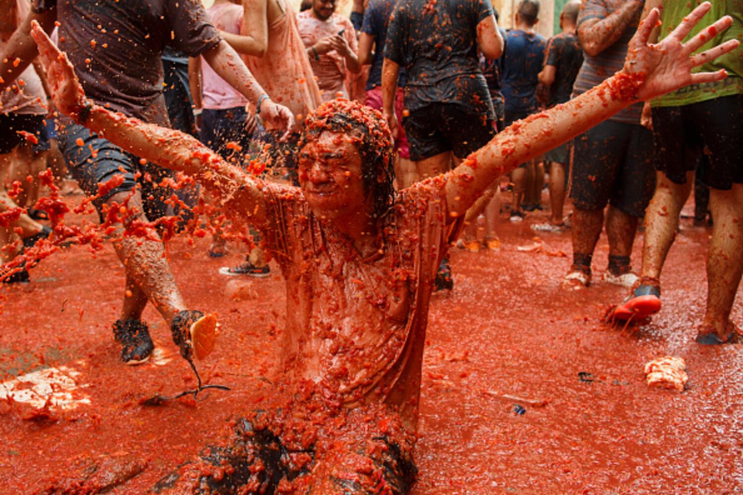 Photos: Spain’s Tomatina Festival paints city red