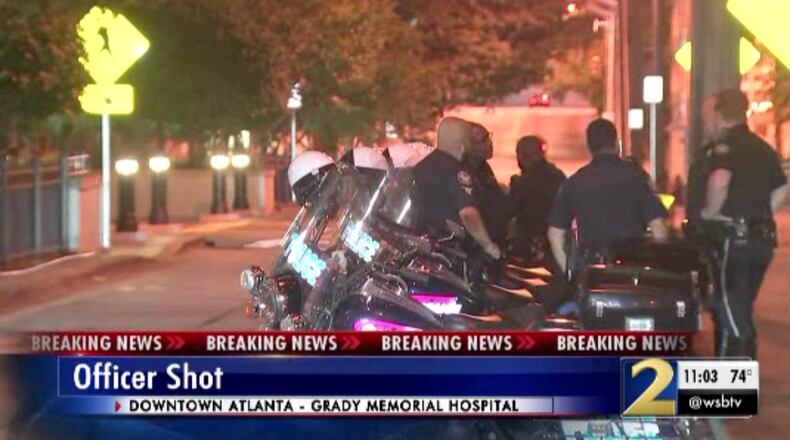 An Atlanta police officer accidentally shot himself Tuesday, police said.