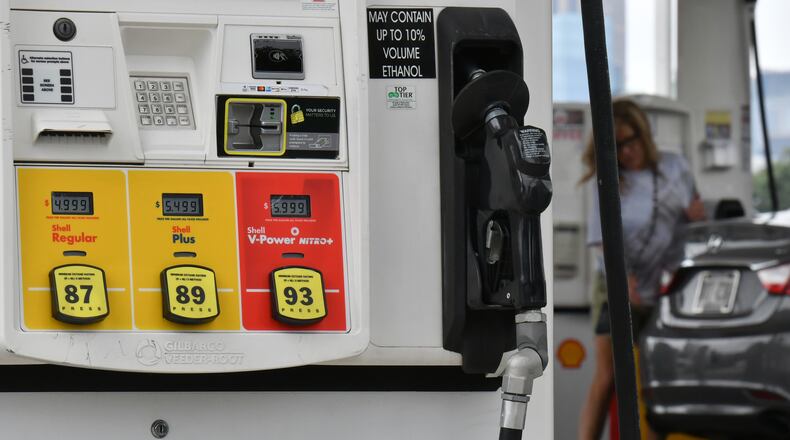 Gov. Brian Kemp on Thursday extended the suspension of the state's tax on motor fuel, this time until Oct. 12. The average price for a gallon of gas in the U.S. on Thursday was $3.83, according to AAA. In Georgia, the price was $3.37, down from $4.33 on July 1. (Hyosub Shin / Hyosub.Shin@ajc.com)