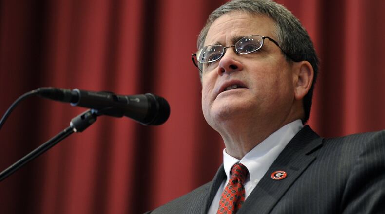 University of Georgia President Jere Morehead said the NCAA’s Division I board of directors has "to be cautious and careful because of litigation and potential litigation around any rules that the NCAA sets at a national level.” (AP Photo / Athens Banner-Herald, AJ Reynolds)
