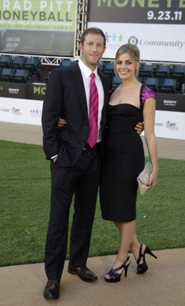 Cast, baseball figures attend the premiere of 'Moneyball'