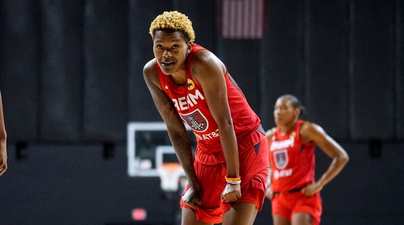 Atlanta Dream guard Courtney Williams heads to the foul line. (Kelsey Bibik/Atlanta Dream)