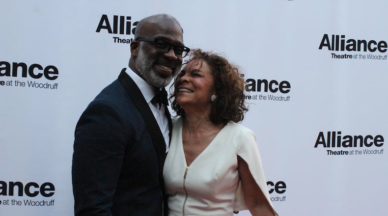 BeBe Winans and pal Jasmine Guy. Photo: Melissa Ruggieri/AJC