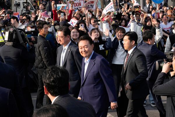 Recently ousted South Korean President Yoon Suk Yeol leaves the presidential residence in Seoul, South Korea, Friday, April 11, 2025. (AP Photo/Ahn Young-joon, Pool)