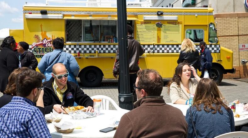 Food Truck Fridays is a seasonal weekly event that brings up to eight food trucks to the Broad Street Plaza at Five Points MARTA Station.