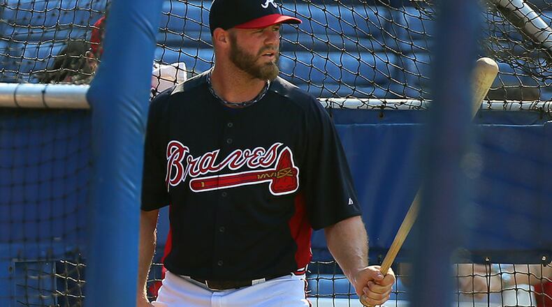 Evan Gattis was batting .252 and leading major league rookies in home runs (14) and RBIs (37) before being placed on the disabled list.