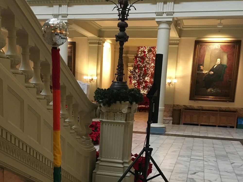 A rainbow-colored pole was placed in the Georgia Capitol in 2015.