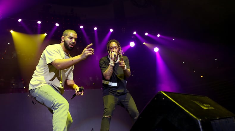 June 20, 2015 -- ATLANTA -- Drake makes a surprise appearance Future at Birthday Bash 20. (Akili-Casundria Ramsess/Special to the AJC)