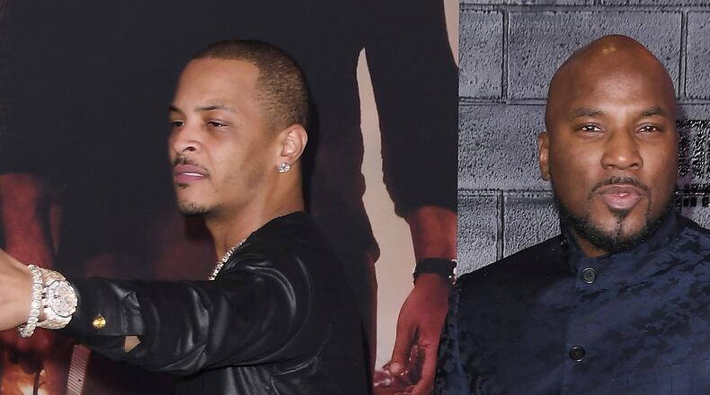 T.I. and Jeezy at the BAD BOYS FOR LIFE Los Angeles Premiere held at the TCL Chinese Theatre in Hollywood, CA on Tuesday, January 14, 2020. (Photo By Sthanlee B. Mirador/Sipa USA)(Sipa via AP Images)