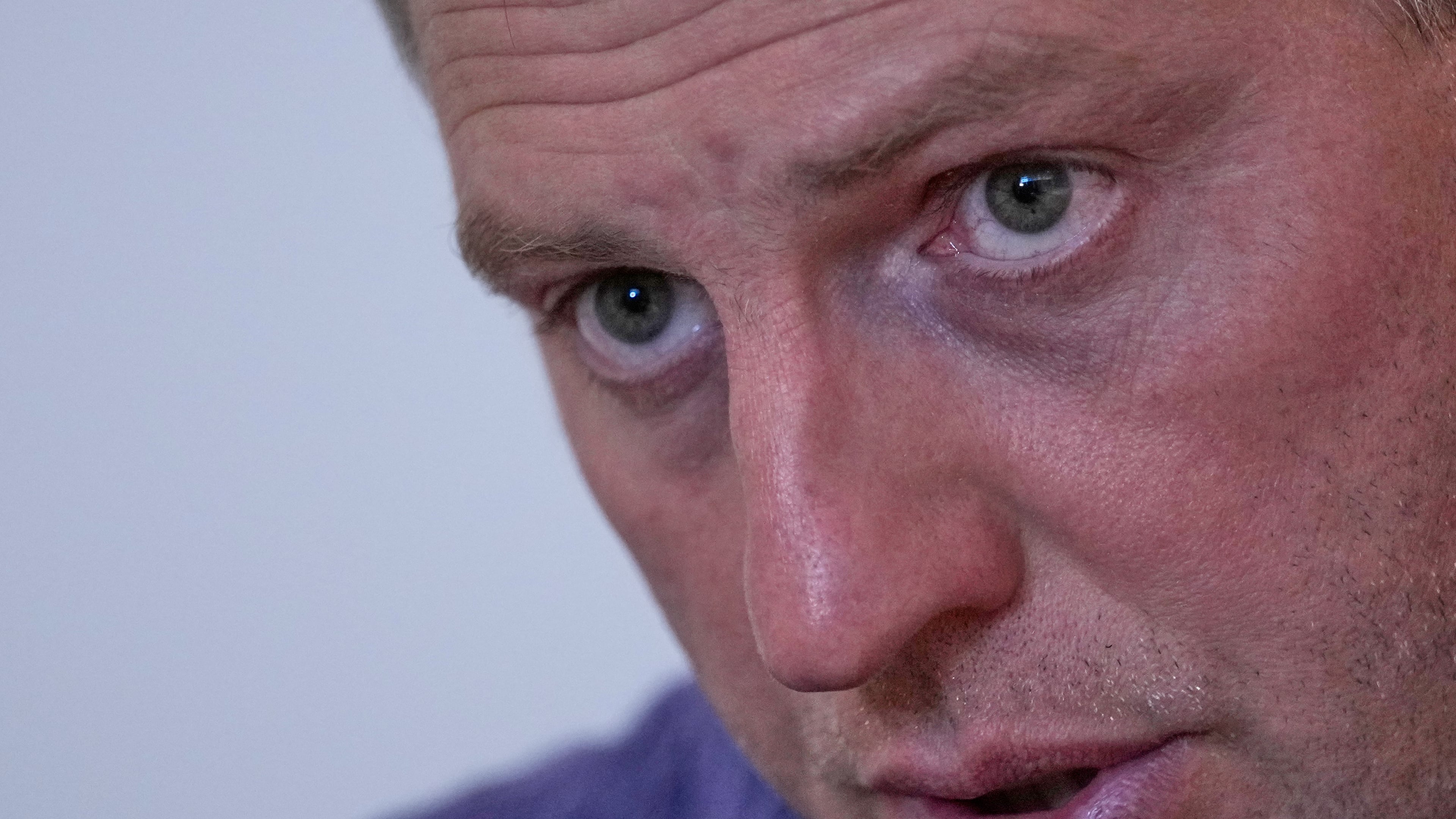 FILE - Vladimir Osechkin speaks during an interview with The Associated Press in Paris, France, Tuesday, Sept. 20, 2022. (AP Photo/Francois Mori, File)