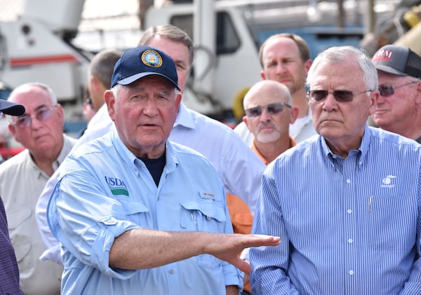 Former Govs. Sonny Perdue (left) and Nathan Deal had smaller budgets to work with as each pushed changes in his last year leading Georgia. Hyosub Shin/AJC)
