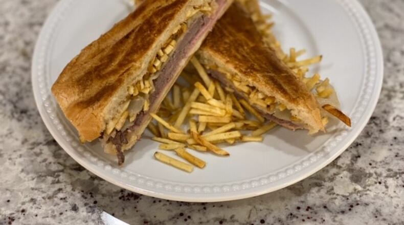 A sandwich from the menu of Cubanos ATL.
