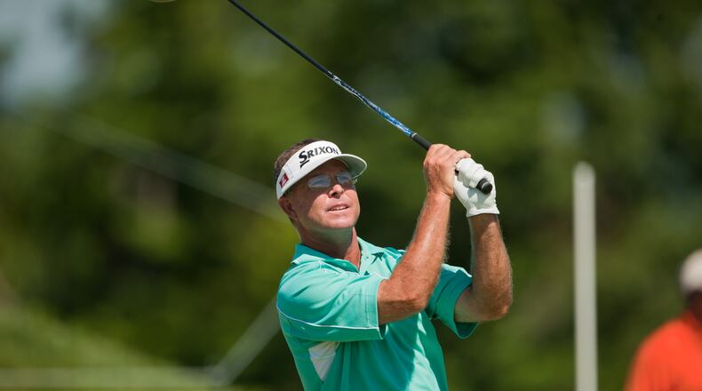 Sonny Skinner tees off on the fourteenth hole during the final round of play at the 43rd PGA Professional National Championship on the Pete Dye Course at the French Lick (Ind.) Resort, USA, on Wednesday, June 30, 2010. (Photo by Montana Pritchard/The PGA of America)