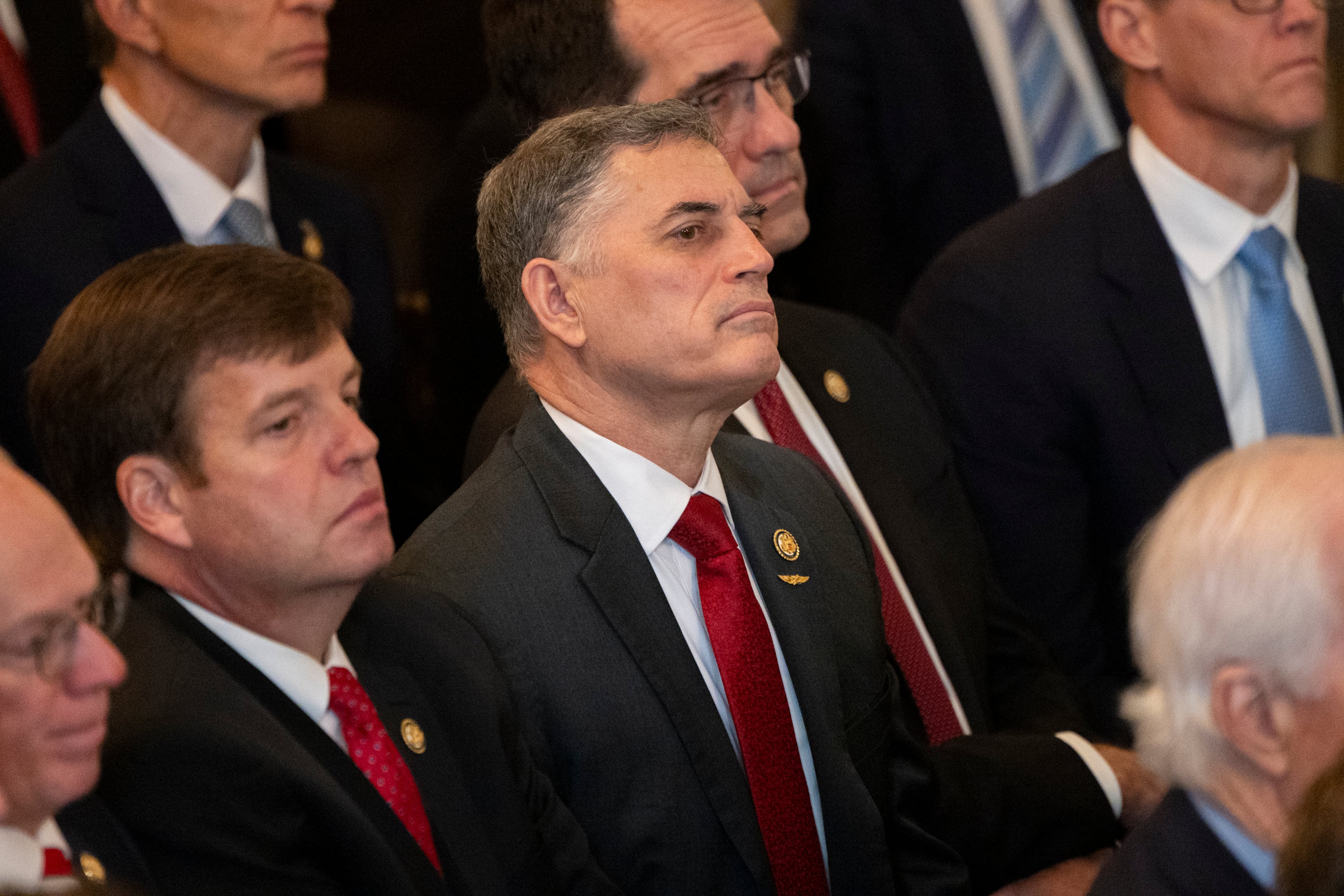 U.S. Rep. Andrew Clyde, R-Athens, is seen ahead of the signing of the Laken Riley Act in the East Room of the White House in Washington, D.C., on Jan. 29, 2025. (Nathan Posner for the AJC