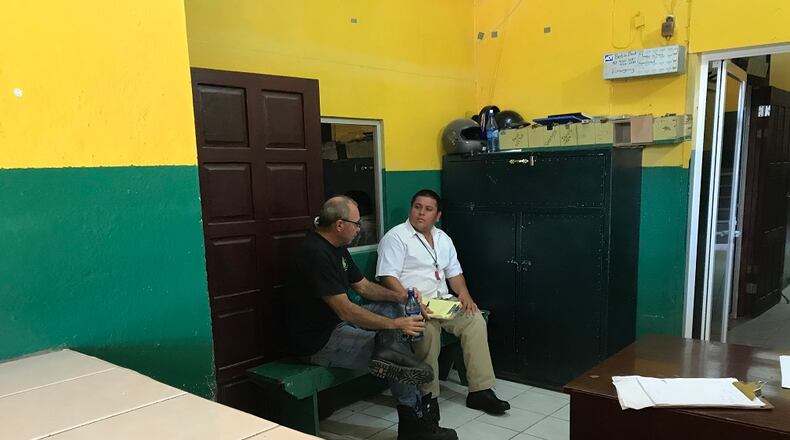 John Deshaies, the Canadian national police have identified as a person of interest in the killings of a Marine veteran from Atlanta and his girlfriend, has pleaded not guilty to a theft charge in an unrelated case. Police in Corozal, Belize, resumed questioning him Thursday.