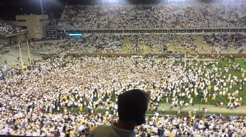Gaudin surveying the scene. (Courtesy, Brandon Gaudin's mother)