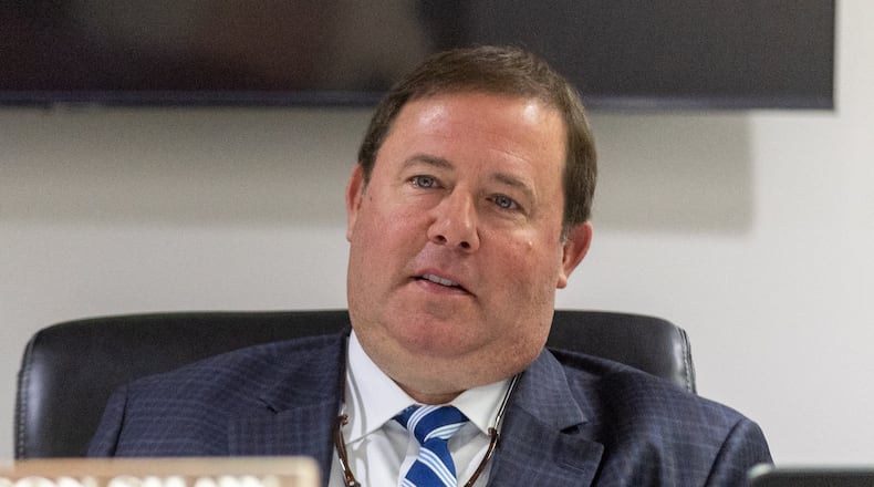 Georgia Public Service Commissioner Jason Shaw during a hearing Nov. 29, 2022. Shaw was elected by his peers as the next chairman of the body, which regulates utilities.  (Steve Schaefer/steve.schaefer@ajc.com)