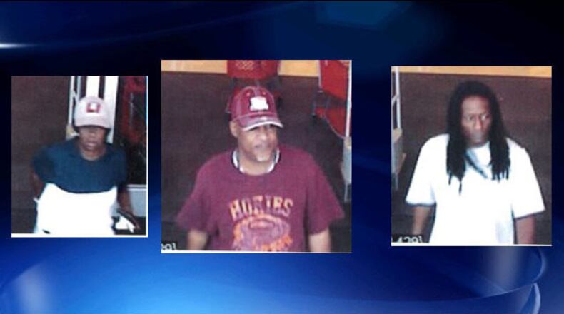 Three men are suspected of stealing a woman's wallet at Publix and charging $2,000 on her credit cards. (Credit: Channel 2 Action News)