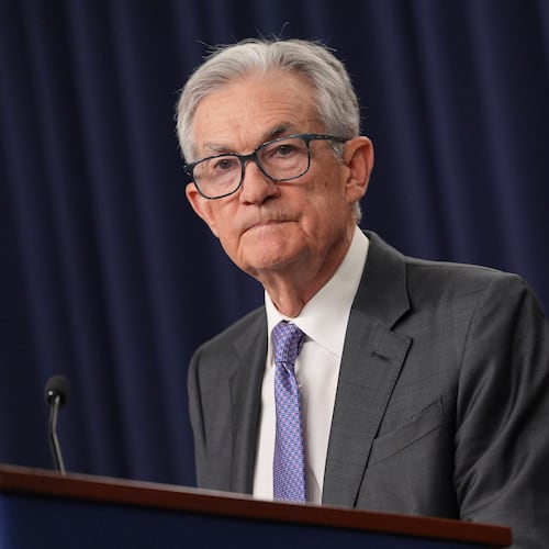 FILE - Federal Reserve Chair Jerome Powell speaks at the Federal Reserve, Wednesday, Dec. 10, 2025, in Washington. (AP Photo/Jacquelyn Martin, file)