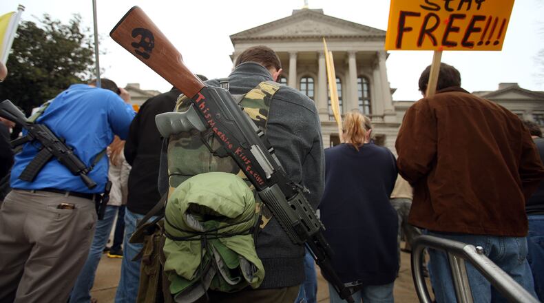 An AJC file photo from a gun rights protest.