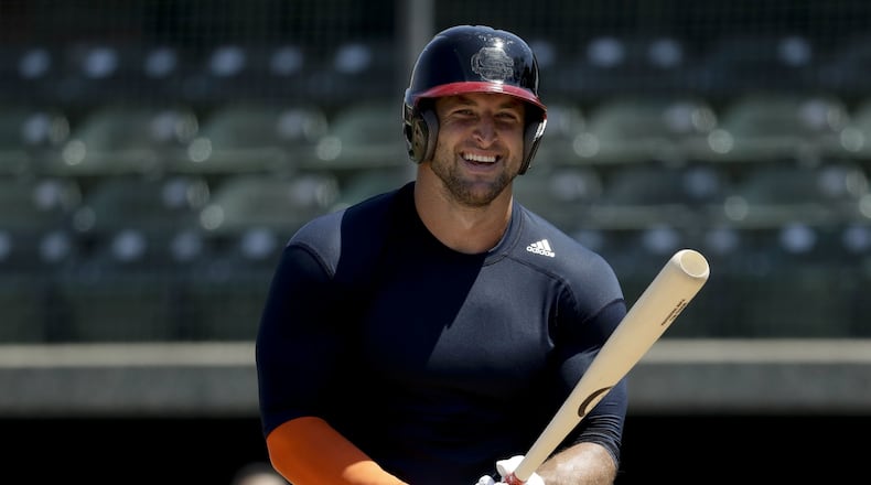 The Braves had an interest in signing former NFL quarterback Tim Tebow, who held a workout last week that was attended by 28 of 30 major league teams.